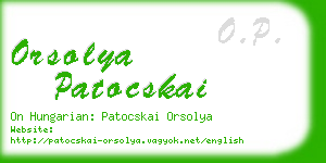 orsolya patocskai business card